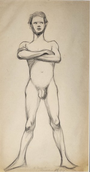 Rychter-Janowska Bronislawa - Nude of a man, Munich, 1899