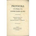 The Protocols of the Meetings of the Learned Elders of Zion. London 1936 (Reprint) The Britons Publishing Society.