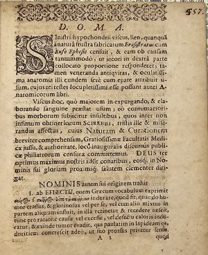 Möbius Gottfried - Disputatio Inauguralis Medica De Scirrho Lienis. Jenae 1655 Sengenwald