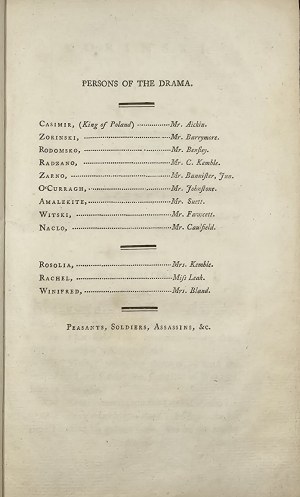 Morton Thomas - Zorinski: hra ve třech dějstvích, jak byla uvedena v Theatr Royal, Hay-Market. By ... London 1795. printed. by G. Woodfall for T. N. Longman.