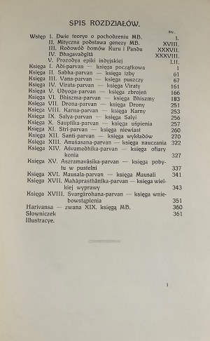 Indian Epic II. Vyāsa Mahā-Bhārata. Brody 1911 Nakl. Books. Felix West.