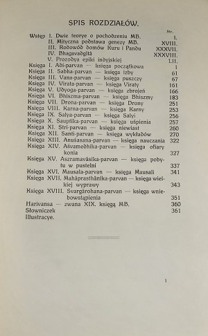Epos Indyjskie II. Vyāsa Mahā-Bhārata. Brody 1911 Nakł. Księg. Feliksa Westa.