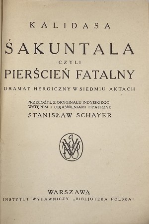 Schayer Stanisław - Ausgewählte Kapitel aus der Prasannapadā ... Kraków 1931 Nakł. PAU.