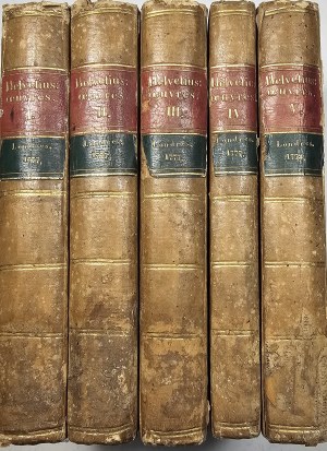 [Helwecjusz] Helvétius Claude Adrien - Oeuvres Completes de ... A Londres 1777-1778 b.w.
