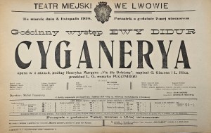 Divadlo Afisz Miejski vo Ľvove - hosťujúce predstavenie Ewy Didur - Cigánka - opera v 4 dejstvách na motívy diela Henrika Murgera 