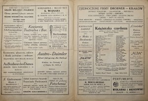 Program - [Miejski Teatr Powszechny w Krakowie] Księżniczka czardasza. Operetka w 3 aktach L. Steina i B. Ienbacha. Muzyka Emeryka Kalmana. Kraków [1918].