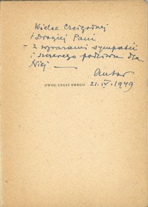 Zawieyski Jerzy - Owoc czasu swego. Kielce 1949 Verbum. Libro. 