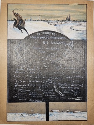 [Sibiř] Na památku Štědrého večera roku 1916 [V] Pavlodaru - [Stefan Zacharias]. Akvarel
