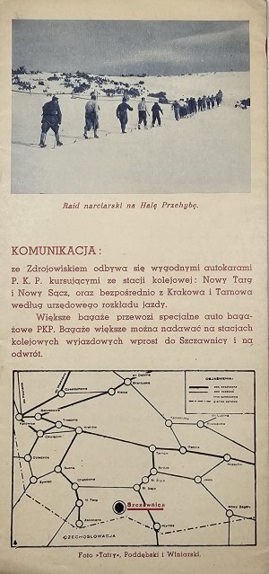 Zložka - Szczawnica. Ročné obdobia: zima: od 29. decembra do 1. marca. Leto: od 1. mája do 10. októbra. [193-] Foto 