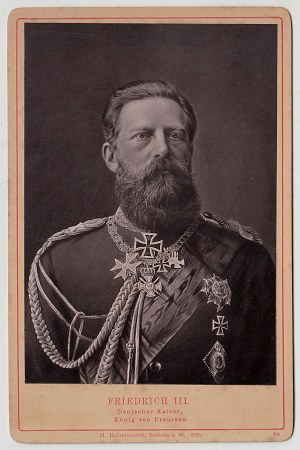 Fryderyk III, cesarz niemiecki, 1888. Fotografia gabinetowa.