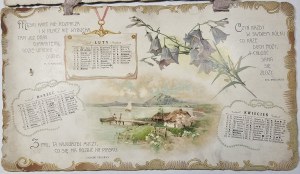 Calendrier - Avec des vœux pour la nouvelle année 1901 Nakł. Władysław Zajączkowski . Entreprise : Jan Fischer and Company à Cracovie, 