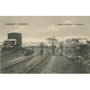 Chodorów - Railway station, 1917.