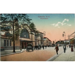 Katowice - Dworzec kolejowy, ok. 1915.