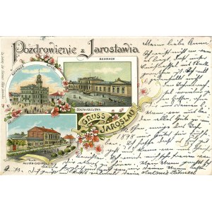 Jarosław - Dworzec kolejowy, Wielowidokowa, 1897.