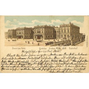 Krakow - Railway station, ca. 1898.