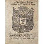Constitutiones Synodorum Metropolitanae Ecclesiae Gnesnensis Provincialium Authoritate Synodi Provincialis Gembicianae per deputatos recognitae jussu vero & opera... Joannis Wężyk...Archiepiscopi Gnesnensis L.N.R.P.P. editae. Cracoviae 1761 Typ. Coll.