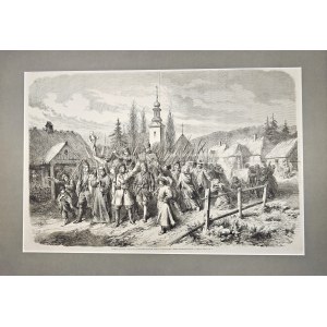 Insurrection de janvier - volontaires quittant Grodno pour l'armée insurgée, 1863.