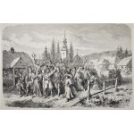 Insurrection de janvier - volontaires quittant Grodno pour l'armée insurgée, 1863.