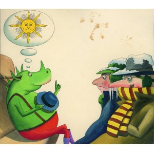 Pietrzak Marek - Le voyage de M. Dragon. Dessin d'illustration. 1981.
