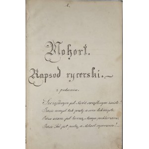 Pol Wincenty - Mohort. Rapsod rycerski z podania. Chrzesne 1874 .