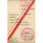Association des anciens participants aux luttes pour l'indépendance de la Pologne en Belgique - Carte de membre, vers 1945.