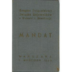 Congrès de fusion de l'Union des combattants pour la liberté et la démocratie - Mandat, 1949.