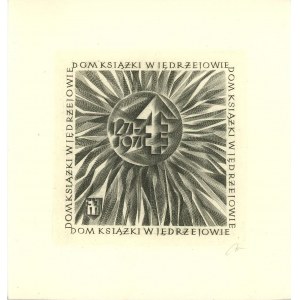 Jakubowski Wojciech - Exlibris Dom Książki w Jędrzejowie 1271-1971. 1971 r.
