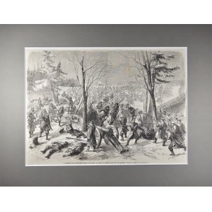 Insurrection de janvier - Les insurgés reprennent un canon aux Russes près de Novogrudok, 1863.