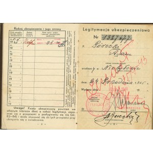 Carte d'assurance, 1940.