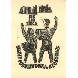 Grabowski Edward - Exlibris Biblioteka Szkoły Podstawowej w Kłokocinie. 1966 r.