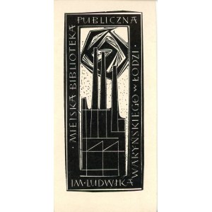 Krzywka Ryszard - Exlibris Miejska Biblioteka Publiczna im. Ludwika Waryńskiego w Łodzi. 1964 r.