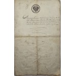 Diplôme d'apprenti de l'examen des tisserands, Pabianice, gouvernorat de Varsovie, 1859.