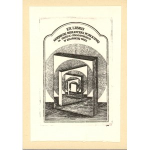 Strzałkowski Zbigniew - Exlibris Miejskiej Biblioteki Publicznej im. Jerzego Szaniawskiego w Zduńskiej Woli.