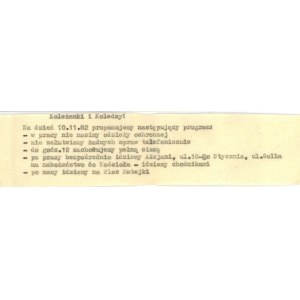 Solidarność - Ulotka tzw. Bibuła - Kraków, Koleżanki i Koledzy, 1982.