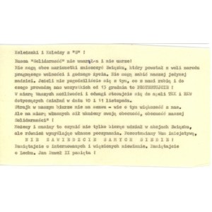 Solidarność - Ulotka tzw. Bibuła - Kraków, Koleżanki i Koledzy z S, 1982.