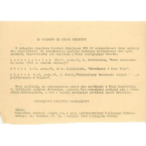 Solidarność - Ulotka tzw. Bibuła - Do Kolegów ze szkół średnich, 1981.