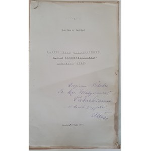 Bagiński H. - Gospodarcze uzasadnienie żądań terytorialnych dorzecza Odry, 1944 [dedykacja]
