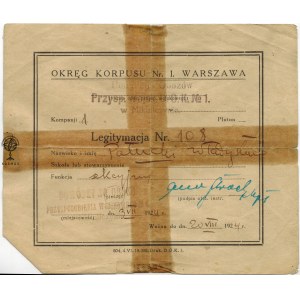 Legitymacja Przysposobienia Wojskowego, 1924, Obóz w Mikuliczynie