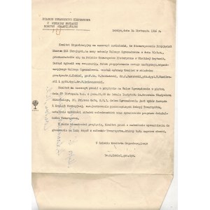Polskie Towarzystwo Historyczne - zaproszenie z 14 XI 1946 od Kom. Org.