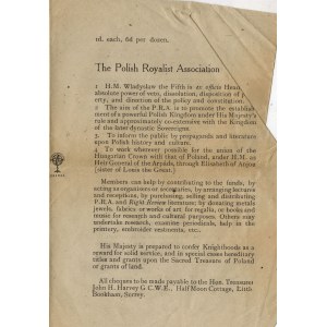 The Polish Royalist Association,[maj 1943?, propaganda, król Potocki]