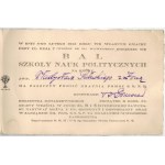 [Zaproszenie] Szkoła Nauk Politycznych, 1933 - bal bratniej pomocy S.S.N.P.