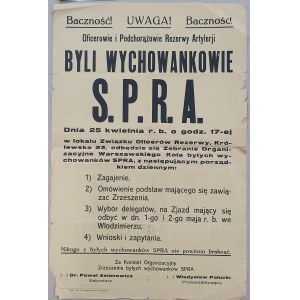 [Afisz] Zjazd Byłych Wychowanków SPRA w Warszawie, 25.04.1932(?)