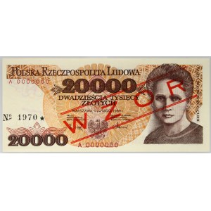 PRL, 20000 zloty 1.02.1989, MODELLO, n. 1970, serie A