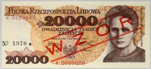 PRL, 20000 zloty 1.02.1989, MODELLO, n. 1970, serie A