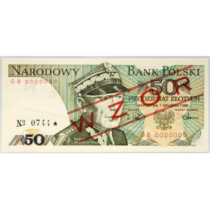 PRL, 50 zloty 1.12.1988, MODELLO, n. 0744, serie GB