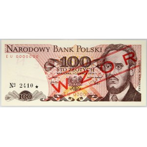 PRL, 100 zloty 1.06.1979, MODÈLE, n° 2410, série UE