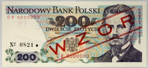 PRL, 200 zlotých 1.06.1986, MODEL, č. 0821, séria CR