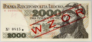 République populaire de Pologne, 2000 PLN 1.05.1977, MODÈLE, n° 0815, série A