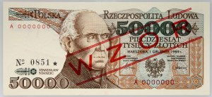 PRL, 50000 zlotých 1.12.1989, MODEL, č. 0851, séria A