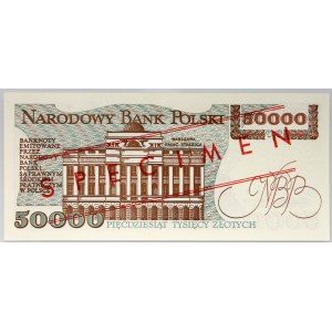 PRL, 50000 zloty 1.12.1989, MODELLO, n. 0851, serie A